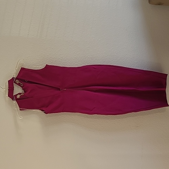 Fashion Nova Fuschia And Gold Chain Bodycon Dress Size M - Picture 3 of 7